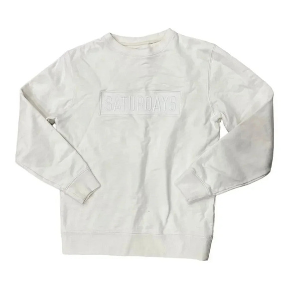Saturdays Surf NYC White Logo Embroidered Pullover S - Picture 1 of 4